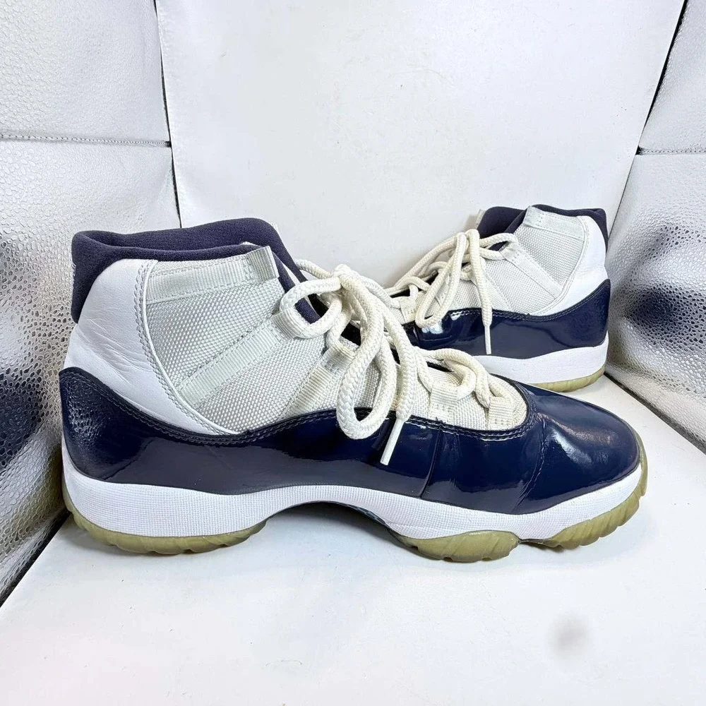 Jordan 11 Retro Win Like 82 White Navy Blue 378037-123 Mens Size 10 Good